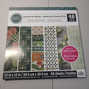 Eucalyptus Weave by Craft Smith 12 X 12 Paper pad~48 pages NEW